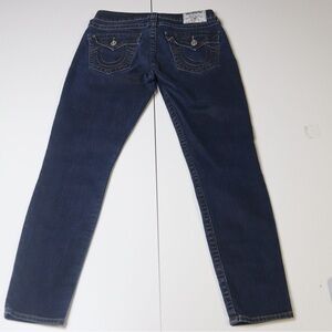 True Religion World Tour Jeans Blue Classic Fit Womens 30 Flap Pocket